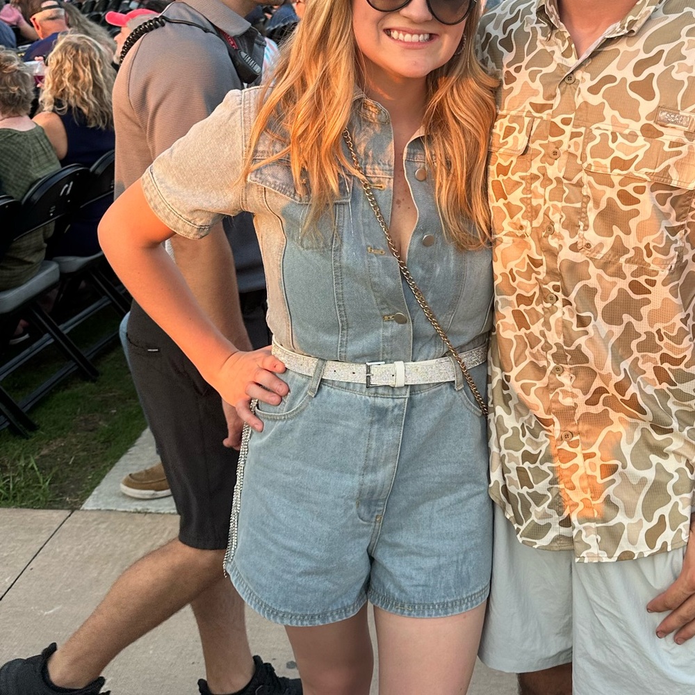 Denim Short Sleeve Romper